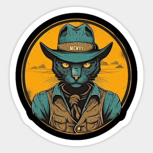 Cat Cowboy Meow-riffic Rodeo Sticker